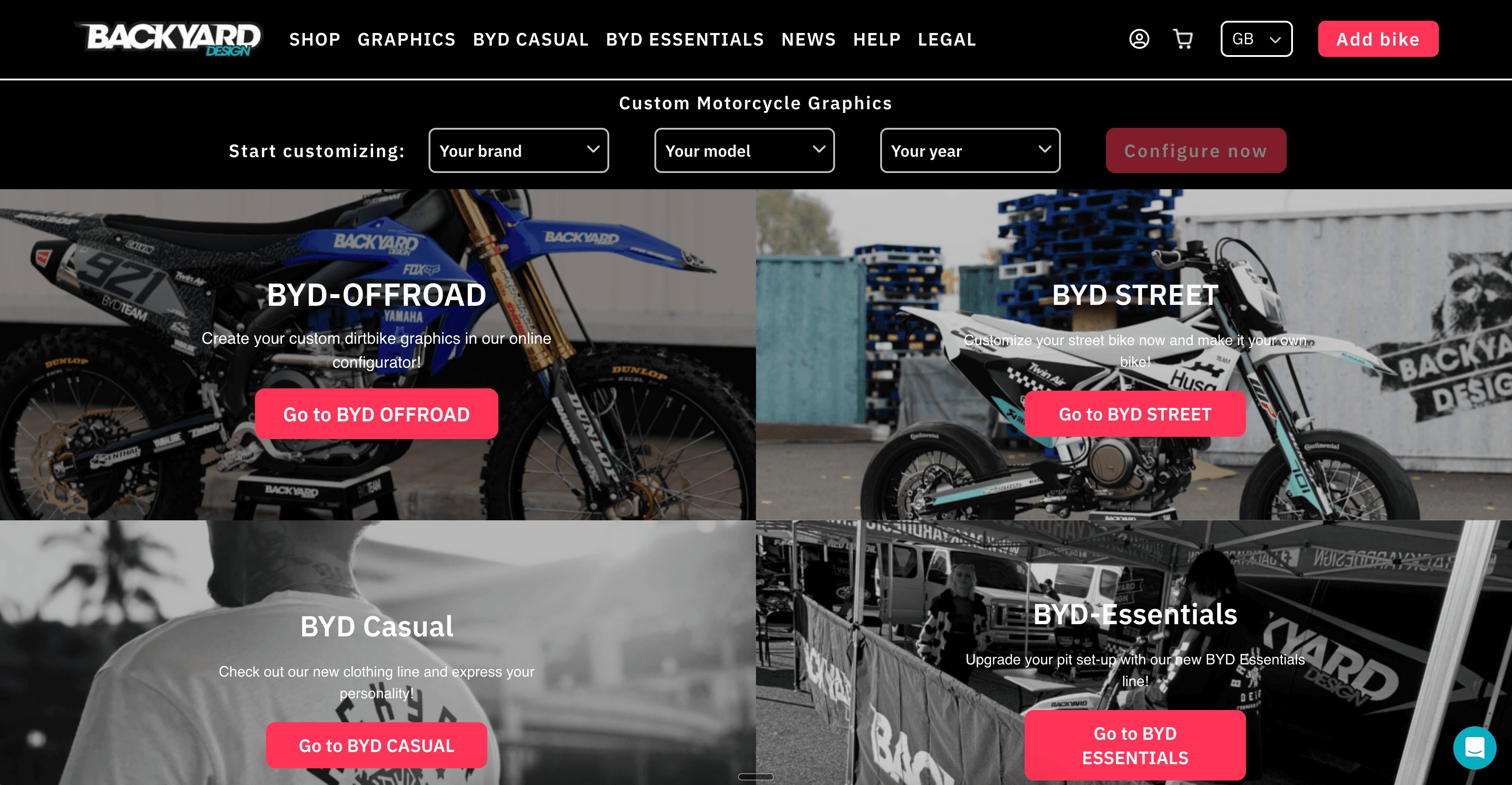 Screenshot of Motorcycle Customization Platform project